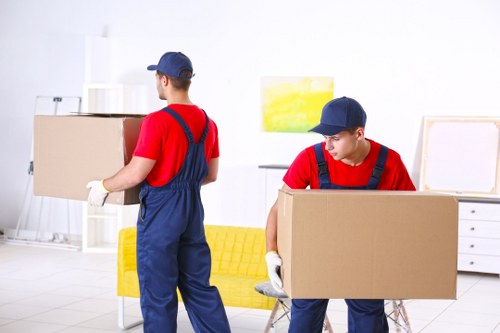 Office relocation planning in Barnet with moving boxes and workspace setup