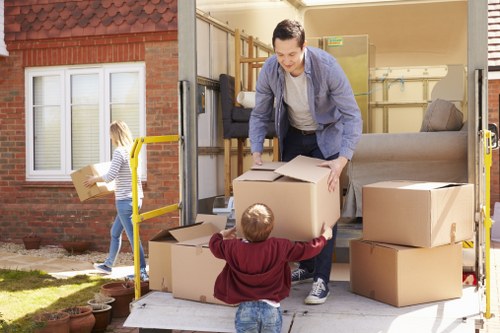 Commercial moving team preparing an office relocation in Barnet