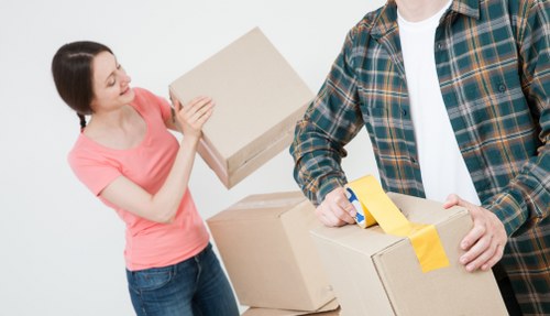 Moving boxes and a house exterior in Barnet