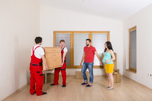 Careful loading of boxes and household items into a van