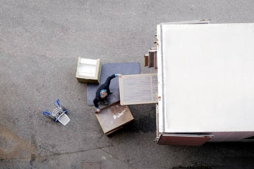 Organised storage space in Barnet with boxes and furniture
