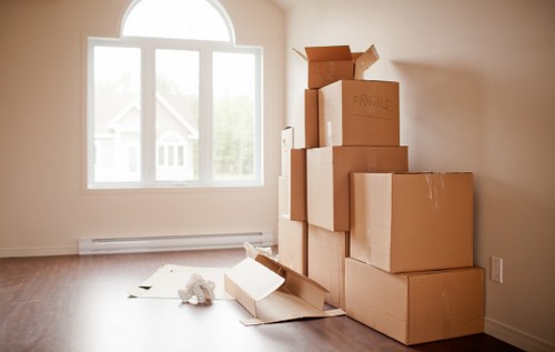 Stacks of sturdy packing boxes for moving in Barnet