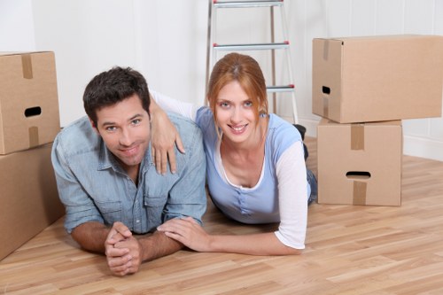 House removal vehicle loading household items in Barnet