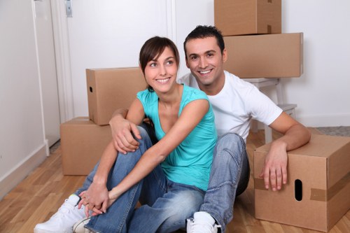 Removal team preparing a flat move in Barnet