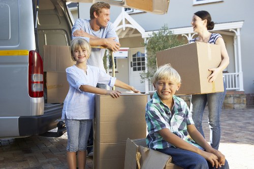 Team handling items during a scheduled van move
