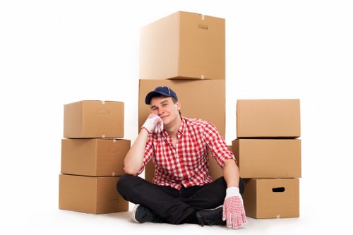 Packed household items ready for removals in Barnet